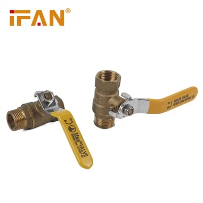 Yellow Long Handle Brass Valve