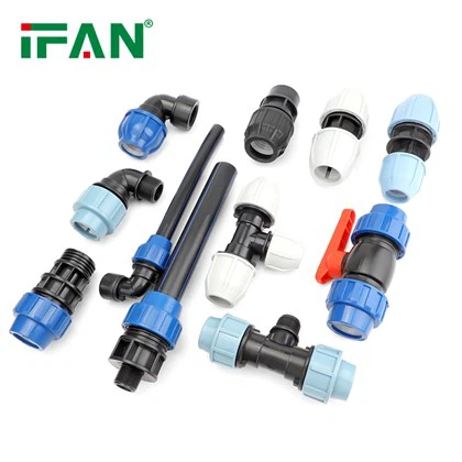 Poj niam xov PP Compression Connector Rau HDPE kav